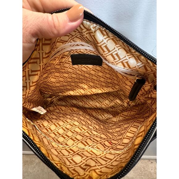 Tignanello Women's Black Genuine Leather Adjustable Strap Zipper Crossbody Bag - Picture 8 of 11